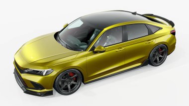 Markasız, jenerik konsept bir arabanın 3 boyutlu çizimi