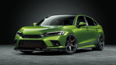 Markasız, jenerik konsept bir arabanın 3 boyutlu çizimi