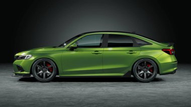 Markasız, jenerik konsept bir arabanın 3 boyutlu çizimi