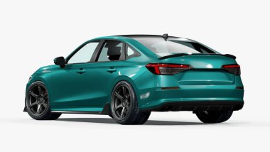 Markasız, jenerik konsept bir arabanın 3 boyutlu çizimi