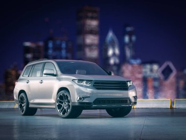 Markasız, jenerik SUV konsept bir arabanın 3 boyutlu tasarımı