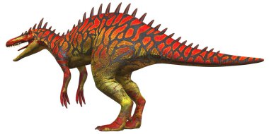 Renkli Spinosaurus dinozor çizimi