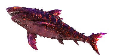 Parlayan lav derisi ile fantezi kuran ateşli köpekbalığı..