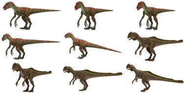 Çeşitli etobur dinozorların tasviri.