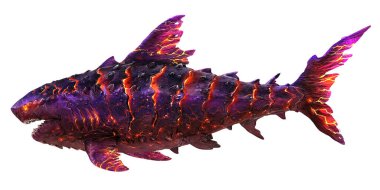 Şiddetli mor lav köpekbalığının canlı detayları