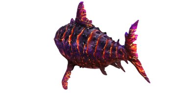 Renkli, dünya dışı fantezi balık tasarımı.