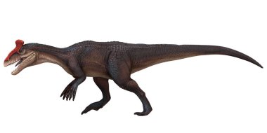 Beyaz arka planda gerçekçi dinozor çizimi