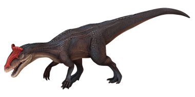 Kafasında belirgin bir arma olan büyük bir dinozor..