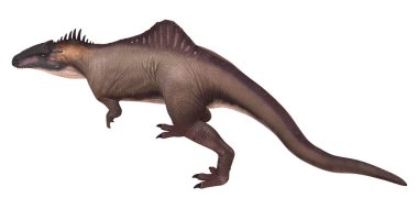 Tarih öncesi bir dinozorun gerçekçi tasviri.