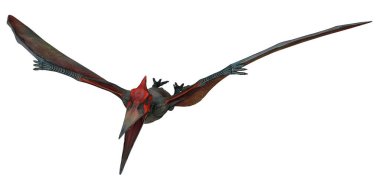 Majestic Pterosaur zarif bir şekilde uçuyor..