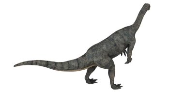Yürüyen bir dinozorun gerçekçi 3 boyutlu modeli.