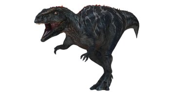 Vahşi dinozor kükremesi ağzı ardına kadar açık..