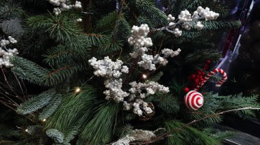 Süslü şenlikli Noel ağacı