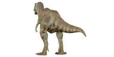 Gerçekçi dinozor figürü görkemli görünüyor.