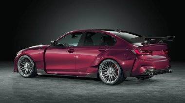 Markasız, jenerik konsept bir arabanın 3 boyutlu çizimi