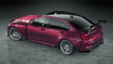 Markasız, jenerik konsept bir arabanın 3 boyutlu çizimi