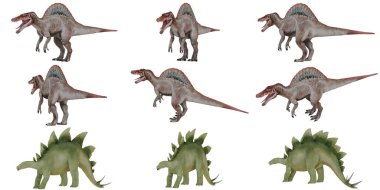 Gerçekçi dinozor çizimleri koleksiyonu