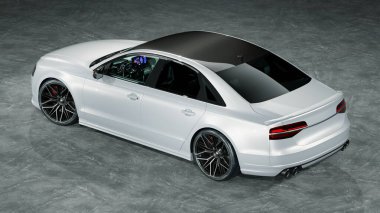 Markasız, jenerik konsept bir arabanın 3 boyutlu çizimi