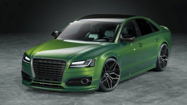 Markasız, jenerik konsept bir arabanın 3 boyutlu çizimi