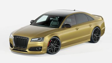 Markasız, jenerik konsept bir arabanın 3 boyutlu çizimi