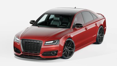 Markasız, jenerik konsept bir arabanın 3 boyutlu çizimi