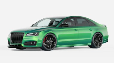 Markasız, jenerik konsept bir arabanın 3 boyutlu çizimi