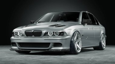 Markasız, jenerik konsept bir arabanın 3 boyutlu çizimi