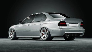 Markasız, jenerik konsept bir arabanın 3 boyutlu çizimi