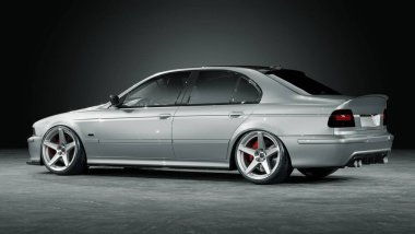 Markasız, jenerik konsept bir arabanın 3 boyutlu çizimi