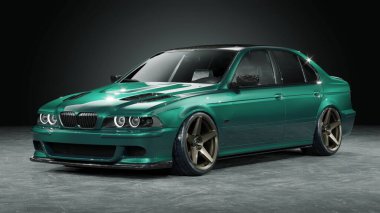 Markasız, jenerik konsept bir arabanın 3 boyutlu çizimi