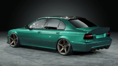 Markasız, jenerik konsept bir arabanın 3 boyutlu çizimi