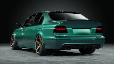 Markasız, jenerik konsept bir arabanın 3 boyutlu çizimi