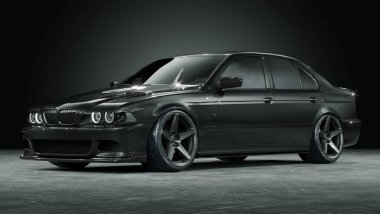 Markasız, jenerik konsept bir arabanın 3 boyutlu çizimi