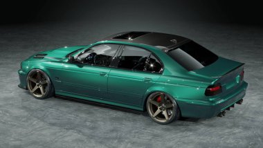 Markasız, jenerik konsept bir arabanın 3 boyutlu çizimi