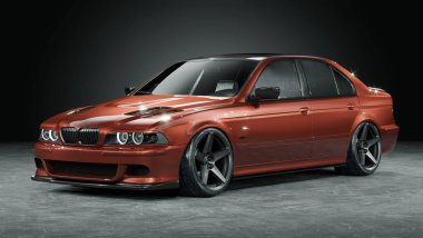 Markasız, jenerik konsept bir arabanın 3 boyutlu çizimi