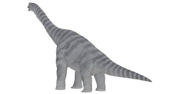 Uzun boyunlu ve çizgili görkemli gri dinozor..