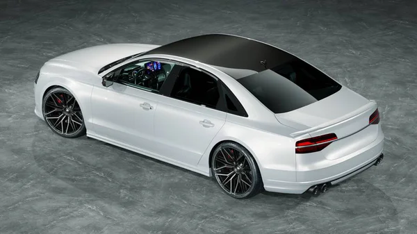 Markasız, jenerik konsept bir arabanın 3 boyutlu çizimi