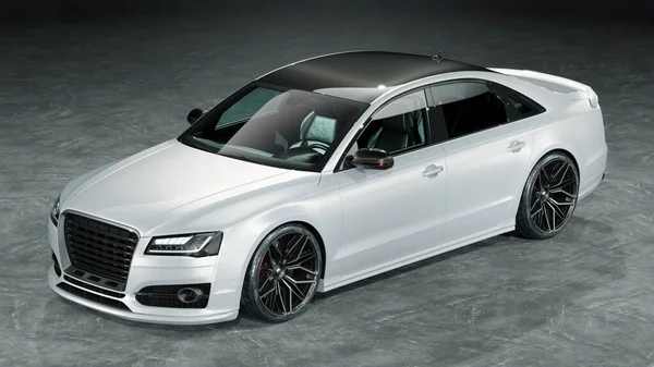 Markasız, jenerik konsept bir arabanın 3 boyutlu çizimi