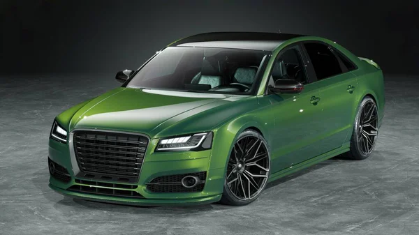 Markasız, jenerik konsept bir arabanın 3 boyutlu çizimi