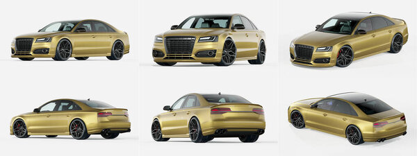 3D rendering of a brand-less generic concept car