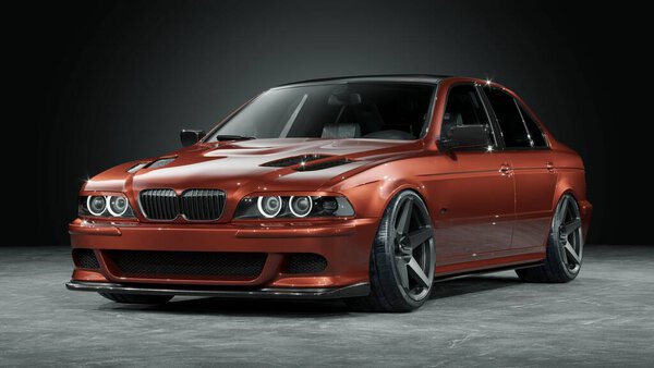 3D rendering of a brand-less generic concept car