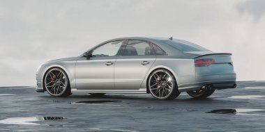 Markasız, jenerik konsept bir arabanın 3 boyutlu çizimi