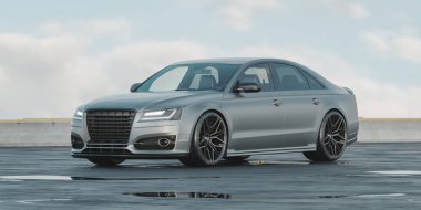 Markasız, jenerik konsept bir arabanın 3 boyutlu çizimi