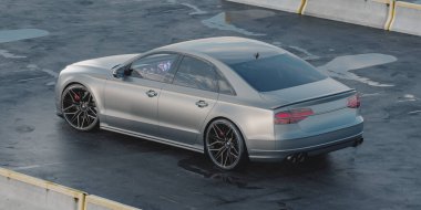 Markasız, jenerik konsept bir arabanın 3 boyutlu çizimi