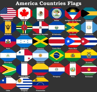 Amerika Ülke Bayrakları, Ülke Bayrakları