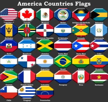 Amerika Ülke Bayrakları, Ülke Bayrakları