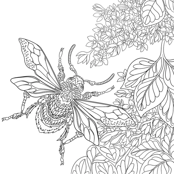 Insecte scarabée stylisé Zentangle — Image vectorielle