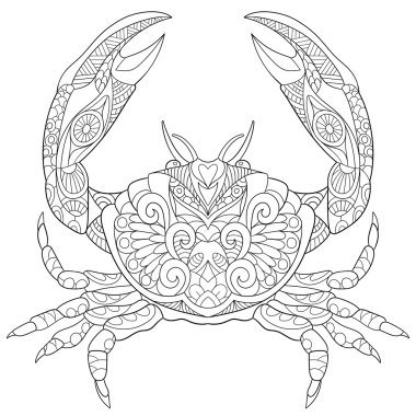Stilize Zentangle Yengeç