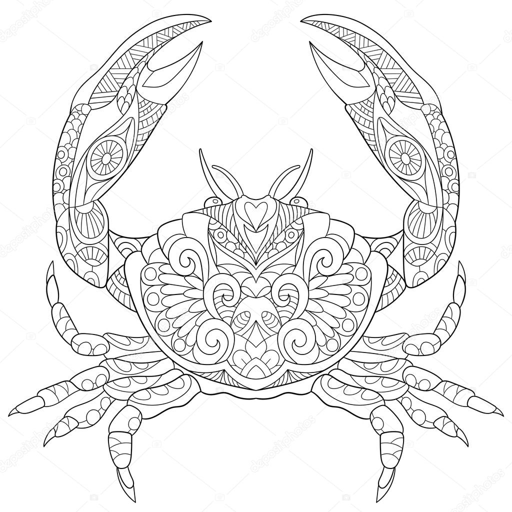 Zentangle stylized crab