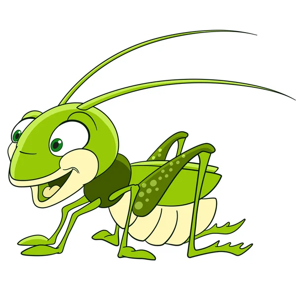 Cute cartoon grasshopper — Stock Vector